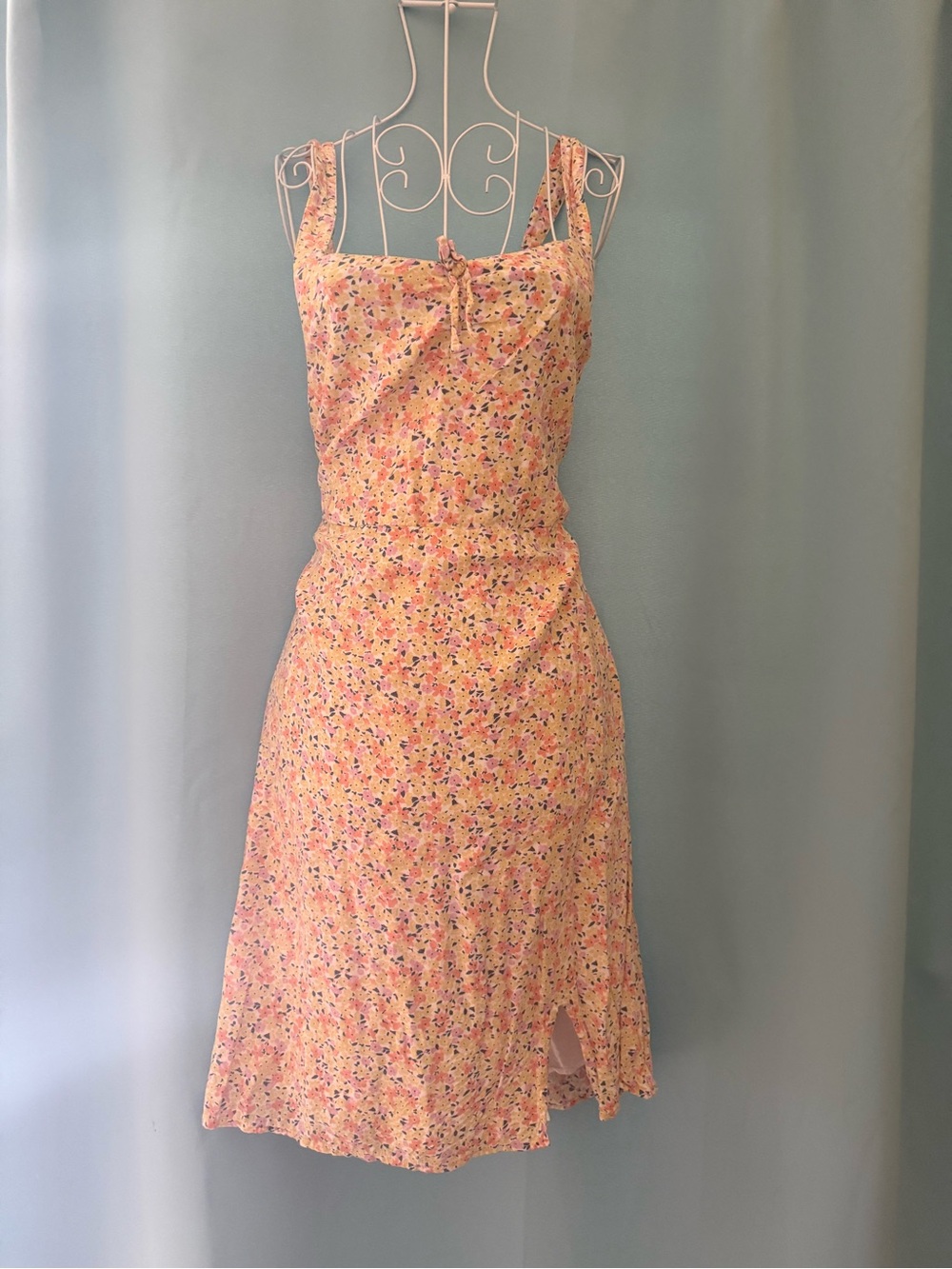 abercrombie Floral thigh slit Midi Dress